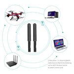 เสาอากาศ WiFi RP-SMA ตัวผู้ 2 x 6dBi 2.4GHz 5GHz ดูอัลแบนด์ + สายพิกเทล RP-SMA IPEX MHF4 35CM 2 เส้น สำหรับการ์ด M.2 NGFF WiFi WLAN, เสาอากาศ 6dBi + สาย RP-SMA