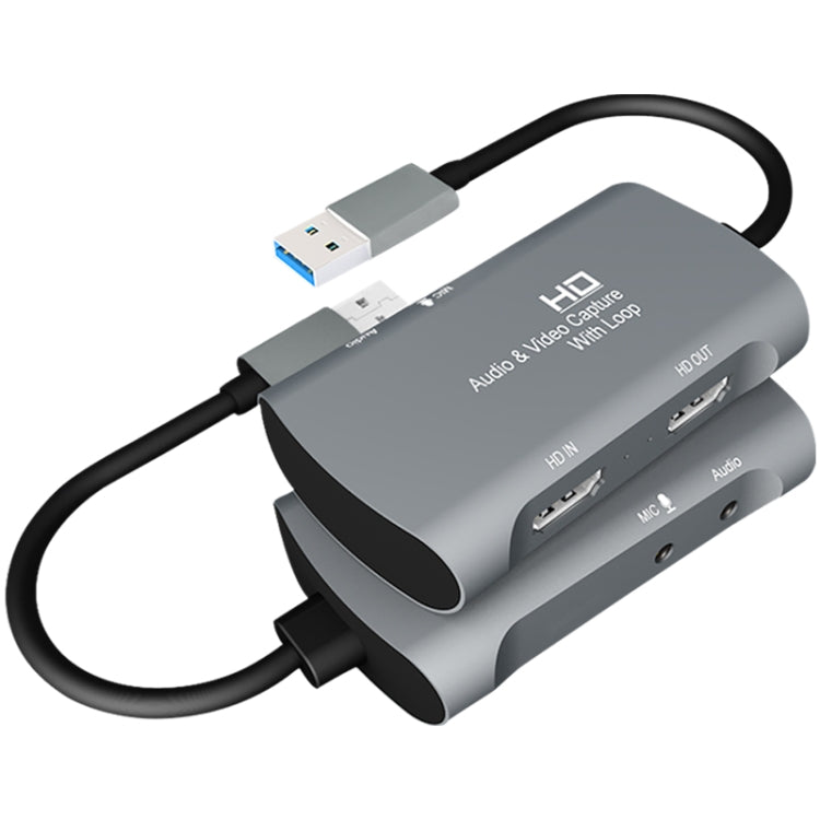 กล่องจับภาพวิดีโอและเสียง Z30 มือหญิง HDMI + ไมโครโฟน เป็น HDMI หญิง + เสียง + USB 2.0, Z30