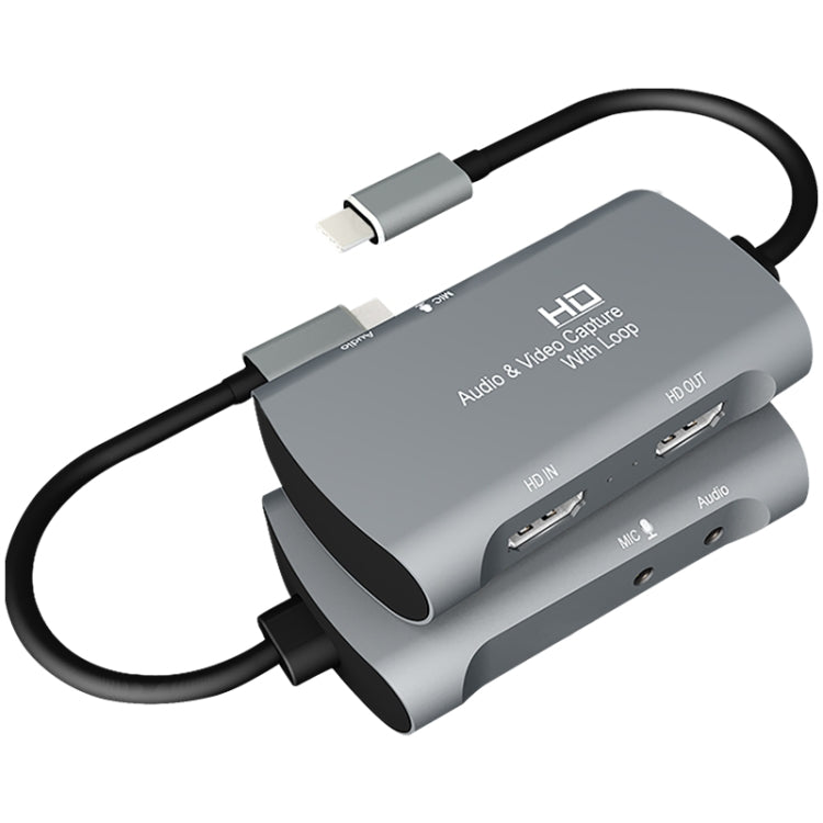 กล่องจับภาพวิดีโอและเสียง Z30A มือหญิง HDMI + ไมโครโฟน เป็น HDMI หญิง + เสียง + USB-C / Type-C, Z30A