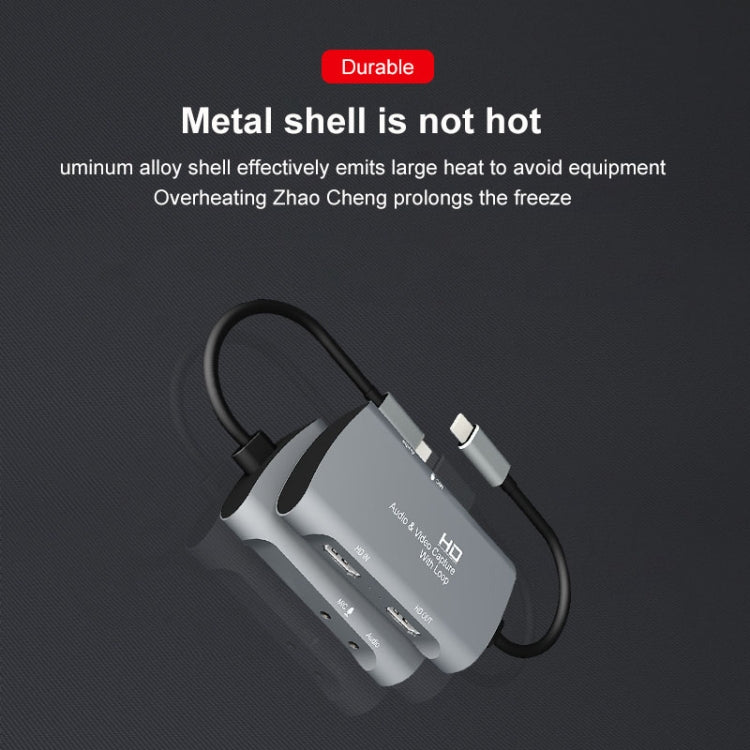 กล่องจับภาพวิดีโอและเสียง Z30A มือหญิง HDMI + ไมโครโฟน เป็น HDMI หญิง + เสียง + USB-C / Type-C, Z30A