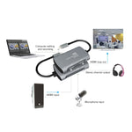 กล่องจับภาพวิดีโอและเสียง Z30A มือหญิง HDMI + ไมโครโฟน เป็น HDMI หญิง + เสียง + USB-C / Type-C, Z30A