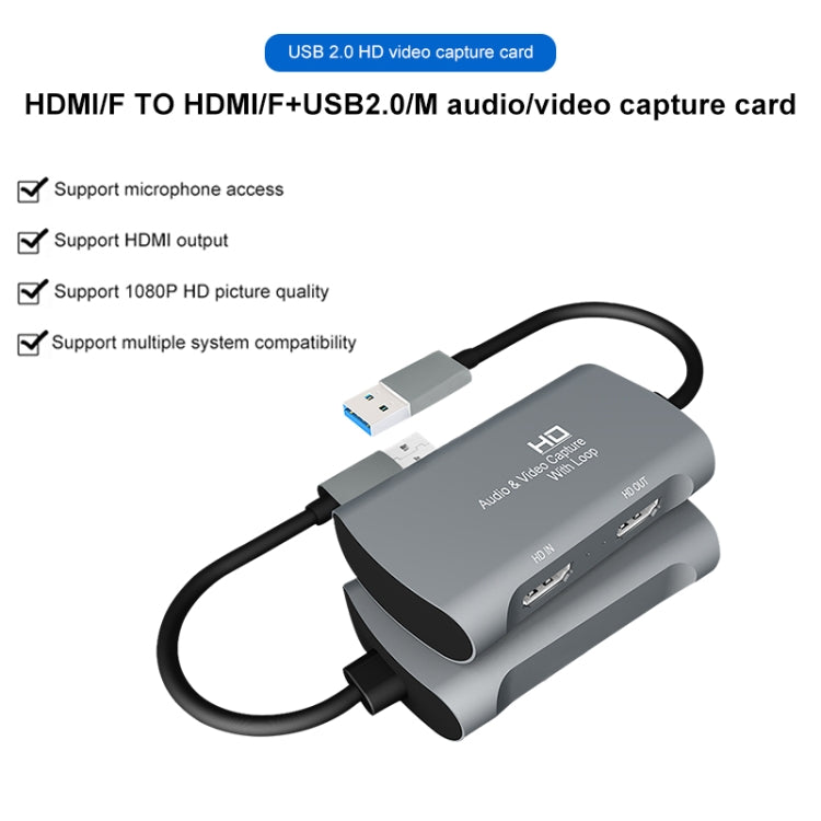 กล่องจับภาพวิดีโอและเสียง Z31 มือหญิง HDMI เป็น HDMI หญิง + เสียง + USB 2.0, Z31