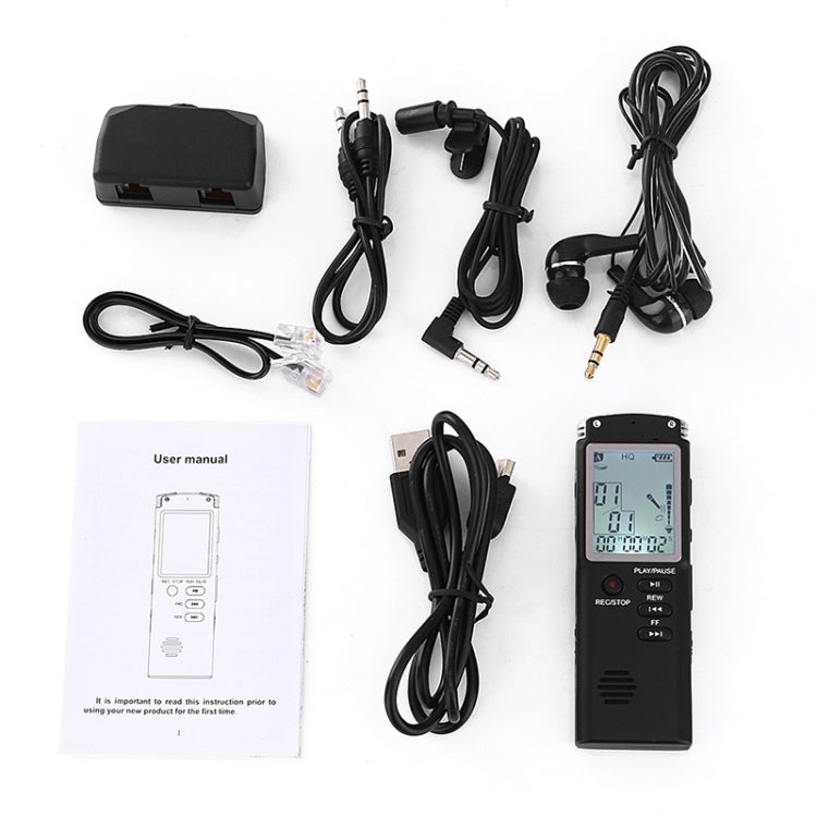 เครื่องบันทึกเสียงดิจิทัลหน้าจอขาวดำ T60 ลดเสียงรบกวนความละเอียดสูง, 16G, รองรับรูปแบบ MP3 / WAV, 16G