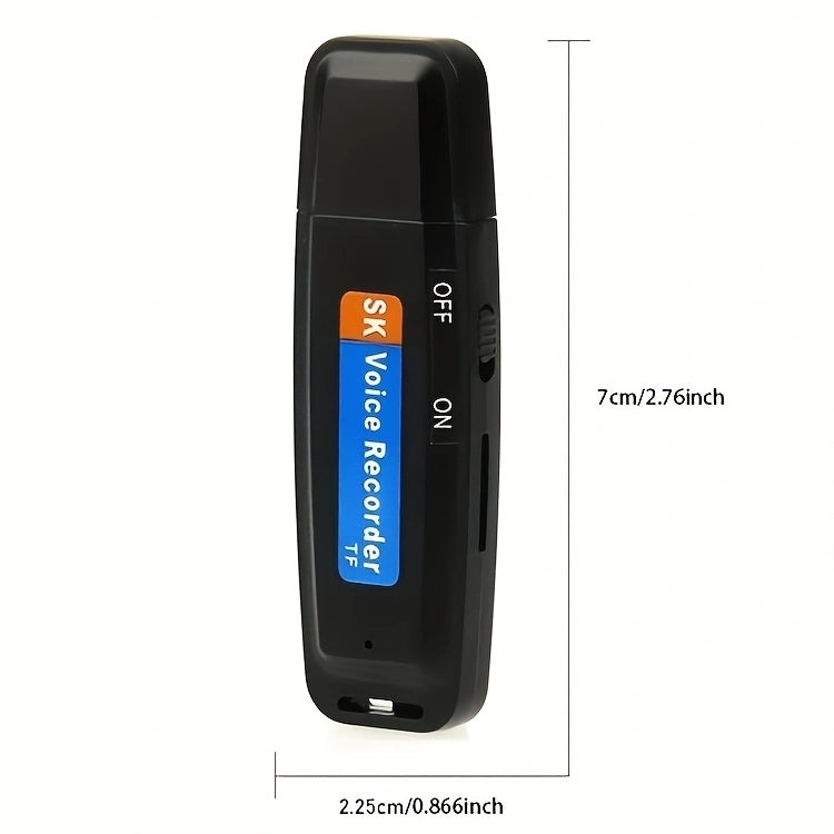 SK001 เครื่องบันทึกเสียง USB แบบพกพาชาร์จได้ ไม่มีหน่วยความจำ