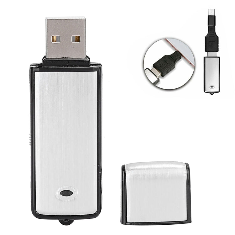 SK858 เครื่องบันทึกเสียงประชุมแบบพกพา USB ชาร์จได้ 8GB