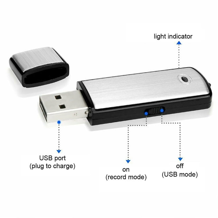 SK858 เครื่องบันทึกเสียงประชุมแบบพกพา USB ชาร์จได้ 8GB
