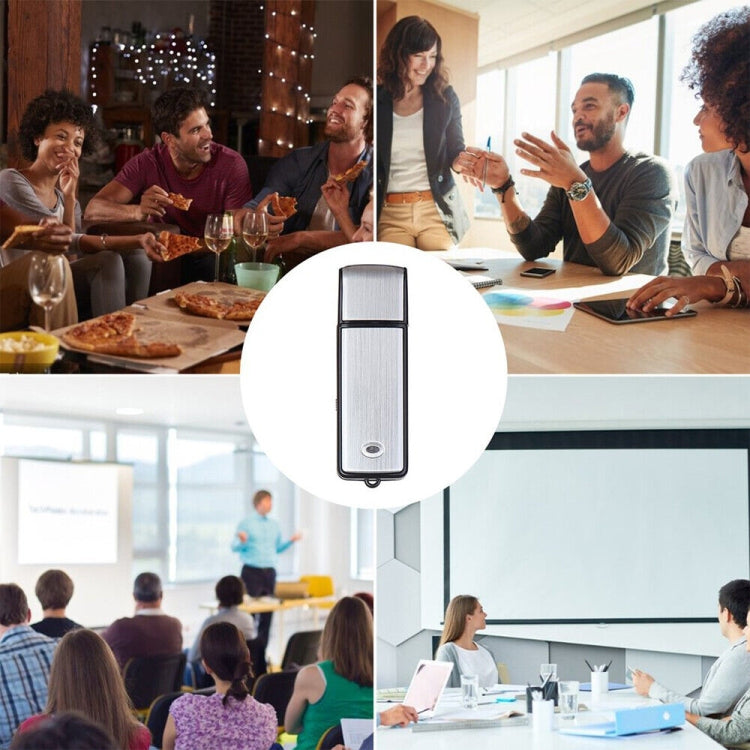 SK858 เครื่องบันทึกเสียงประชุมแบบพกพา USB ชาร์จได้ 8GB
