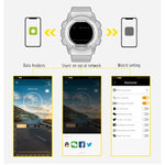 NORTH EDGE AK นาฬิกาอัจฉริยะมัลติฟังก์ชันบลูทูธพร้อมไฟ LED หลัง รองรับการแจ้งเตือนสายเรียกเข้า, นาฬิกาจับเวลาอัจฉริยะ, แจ้งเตือนข้อมูล AK