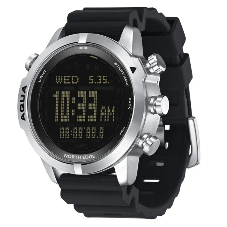 NORTH EDGE AQUA 100m Waterproof Scuba Diver Smart Watch, Support Luminous Display & Compass Mode, AQUA