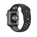 สำหรับสายซิลิโคนแฟชั่นคลาสสิก Apple Watch Series 10 42 มม. / 9&8&7 41 มม. / SE 3&SE 2&6&SE&5&4 40 มม. / 3&2&1 38 มม. (สีเทา-ขาว), WA1230A, WA1230B, WA1230BG, WA1230BH, WA1230BL, WA1230BM, WA1230BR, WA1230BY, WA1230C, WA1230D, WA1230DW