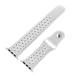 For Apple Watch Series 10 42mm / 9&8&7 41mm / SE 3&SE 2&6&SE&5&4 40mm / 3&2&1 38mm Fashionable Classical Silicone Sport Watch Band(Grey White), WA1230A, WA1230B, WA1230BG, WA1230BH, WA1230BL, WA1230BM, WA1230BR, WA1230BY, WA1230C, WA1230D, WA1230DW    ...