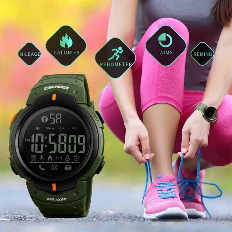 นาฬิกาอัจฉริยะบลูทูธกีฬากันน้ำ 50 เมตร SKMEI 1301 รองรับระบบ Android และ iOS