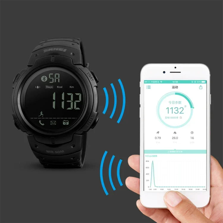 นาฬิกาอัจฉริยะบลูทูธกีฬากันน้ำ 50 เมตร SKMEI 1301 รองรับระบบ Android และ iOS