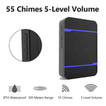 N15K-1T1-B กริ่งประตูไร้สาย IP55 กันน้ำ 110dB ประหยัดพลังงาน WiFi พร้อมไฟกลางคืน, เพลงให้เลือก 53 เพลง, ระยะรับสัญญาณ: 300ม., N15K-1T1-B สีขาว, N15K-1T1-B สีดำ