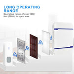 N15K-1T1-B กริ่งประตูไร้สาย IP55 กันน้ำ 110dB ประหยัดพลังงาน WiFi พร้อมไฟกลางคืน, เพลงให้เลือก 53 เพลง, ระยะรับสัญญาณ: 300ม., N15K-1T1-B สีขาว, N15K-1T1-B สีดำ