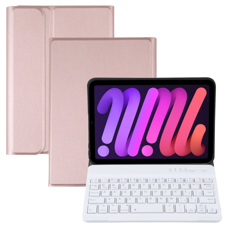 A06 เคสแท็บเล็ตหนังพร้อมคีย์บอร์ดบลูทูธ TPU บางพิเศษลายหนังแกะถอดแยกได้ พร้อมขาตั้ง สำหรับ iPad mini 6 / mini 7, A06