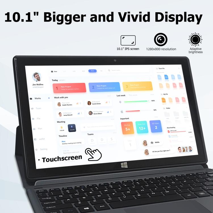 Windows 10, Intel Celeron J3455 Quad Core, รองรับการ์ด TF, HDMI, Bluetooth และ WiFi สองย่านความถี่, ไม่มีคีย์บอร์ด, N4000 4-Core 8GB+128GB