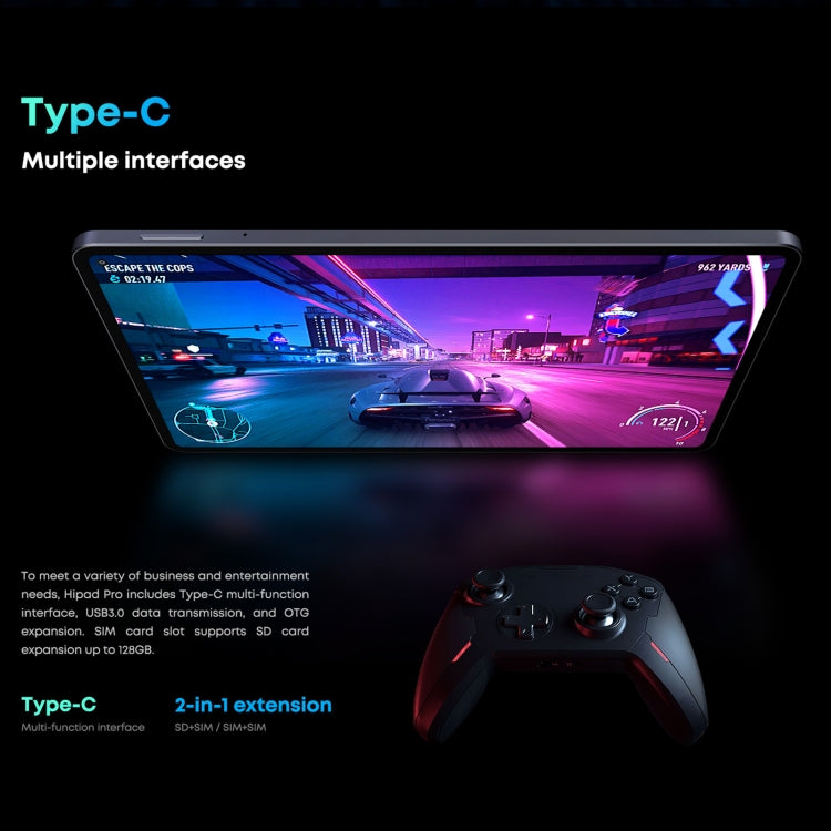 ไม่มีคีย์บอร์ด, Android 11, Qualcomm Snapdragon 662 Octa Core สูงสุด 2.0GHz, รองรับซิมคู่ & บลูทูธ & WiFi & การ์ด TF (ดำ+น้ำเงิน), HiPad Pro 8GB+128GB