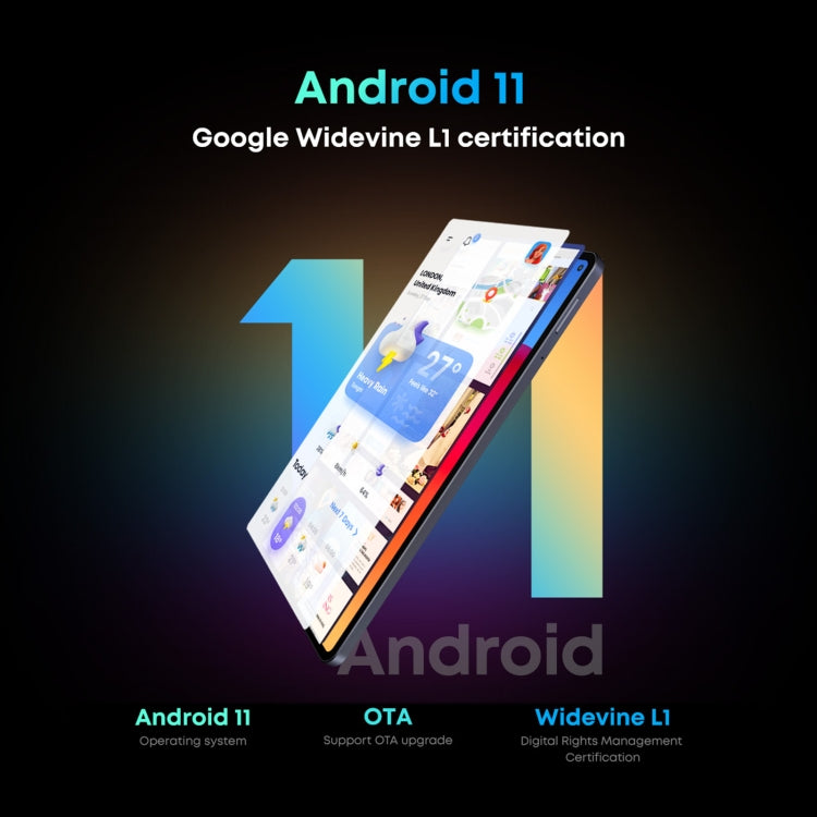 ไม่มีคีย์บอร์ด, Android 11, Qualcomm Snapdragon 662 Octa Core สูงสุด 2.0GHz, รองรับซิมคู่ & บลูทูธ & WiFi & การ์ด TF (ดำ+น้ำเงิน), HiPad Pro 8GB+128GB