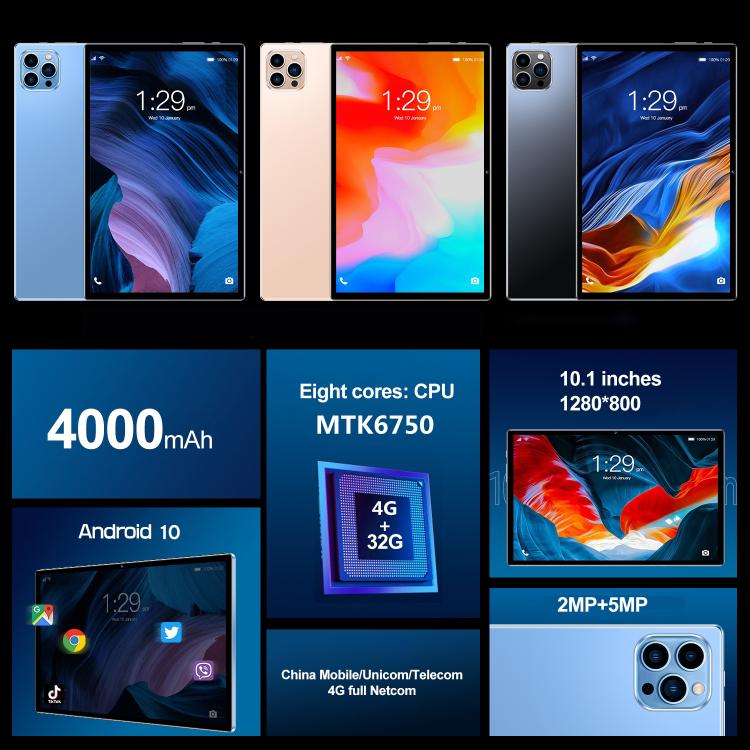 Android 10.0 MTK6750 Octa Core 1.8GHz, ซิมคู่, รองรับ GPS, OTG, WiFi, BT, 4GB+64GB, MTK6750 4GB+64GB