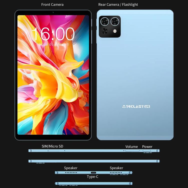 แท็บเล็ต Teclast T50 Mini 4G LTE, 8GB+128GB, 8.7 นิ้ว Android 15 MediaTek Helio G99 Octa Core, รองรับซิมคู่, T50 Mini