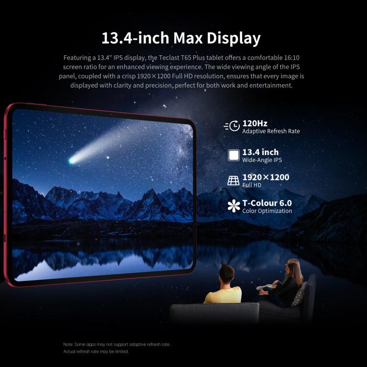 แท็บเล็ต Teclast T65 Plus 4G LTE, 8GB+256GB, 13.4 นิ้ว Android 15 MediaTek Helio G99 Octa Core, รองรับซิมคู่, T65 Plus