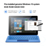 ระบบ Windows 10, Intel Gemini Lake N4120 Quad Core ความเร็วสูงสุด 2.6GHz, พร้อมคีย์บอร์ดและปากกาสไตลัส, รองรับ WiFi สองย่านความถี่, Bluetooth, การ์ด TF และ HDMI, ปลั๊กสหรัฐอเมริกา, W10 พร้อมคีย์บอร์ดและปากกาสไตลัส