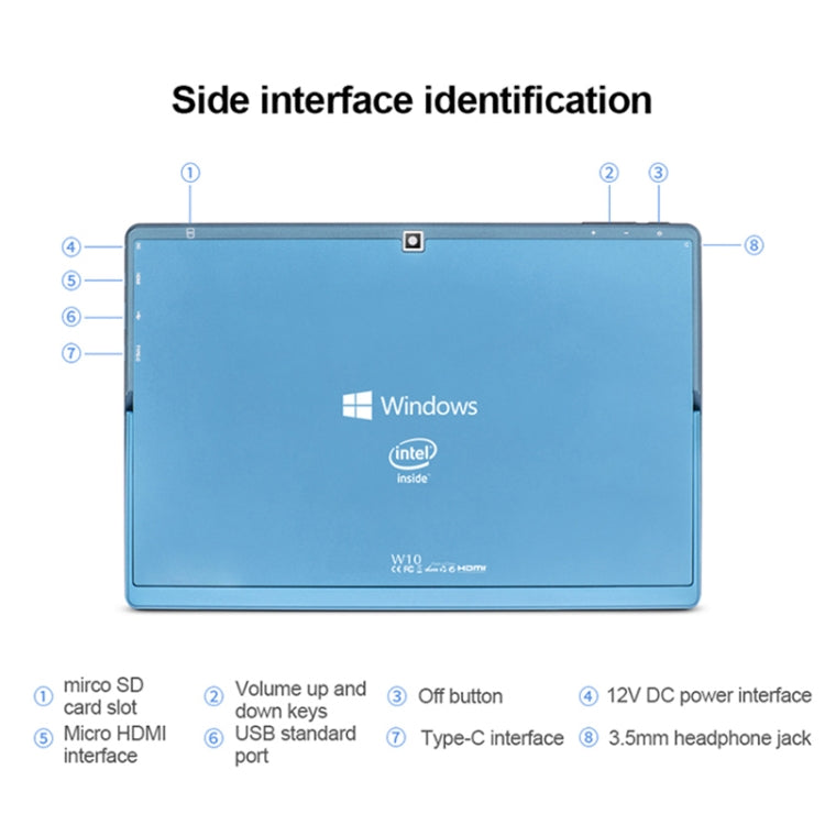 ระบบ Windows 10, Intel Gemini Lake N4120 Quad Core ความเร็วสูงสุด 2.6GHz, พร้อมคีย์บอร์ดและปากกาสไตลัส, รองรับ WiFi สองย่านความถี่, Bluetooth, การ์ด TF และ HDMI, ปลั๊กสหรัฐอเมริกา, W10 พร้อมคีย์บอร์ดและปากกาสไตลัส