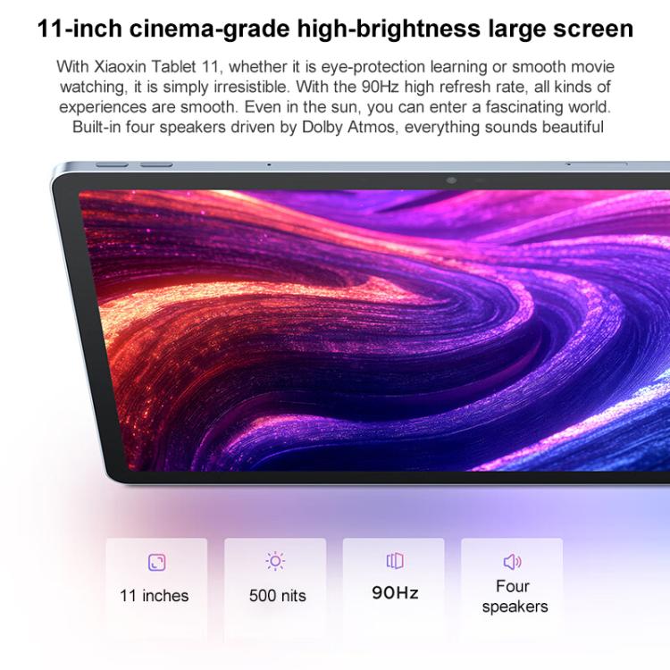 แท็บเล็ต Lenovo Xiaoxin Pad 11 หน้าจอ Paperlike, 11 นิ้ว WiFi, 8GB+128GB, Android 15, MediaTek Dimensity 6300 Octa Core, ปลั๊ก US, 8GB+128GB หน้าจอแสงนุ่ม