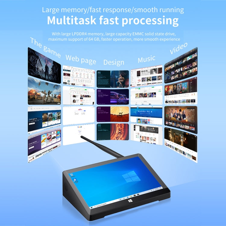 พีซีมินิออลอินวัน PiPo X9S ขนาด 9.0 นิ้ว, 4GB+64GB, Windows 10 Intel Celeron J4105 Quad Core, ปลั๊กสหรัฐอเมริกา, 4GB+64GB