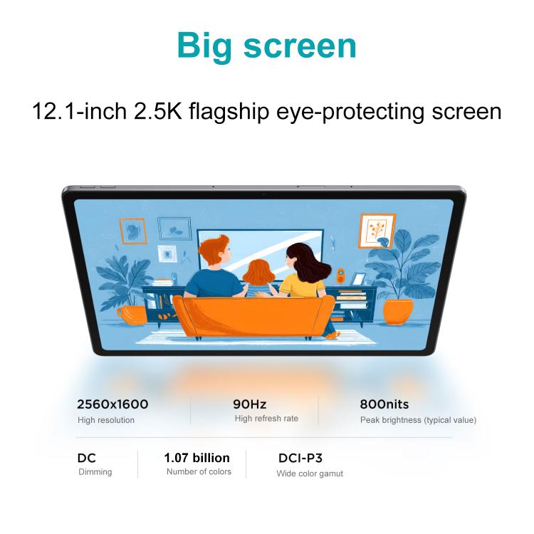 แท็บเล็ต Lenovo Xiaoxin Pad 12.1 นิ้ว 2025 WiFi, 8GB+256GB, MediaTek Dimensity 6400 Octa Core, ปลั๊ก US, 8GB+256GB