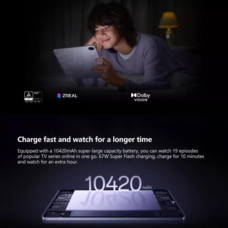 OPPO Pad 5 แท็บเล็ตพีซี 12.1 นิ้ว, 8GB+256GB, ColorOS 16.0 MediaTek Dimensity 9400+ Octa Core, 8GB+256GB