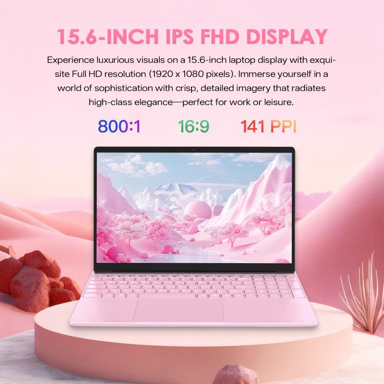 GXMO T152J แล็ปท็อป 15.6 นิ้ว, 16GB+512GB, Windows 11 Pro Intel Celeron N5100 Quad Core, รองรับสแกนลายนิ้วมือปลดล็อก, ปลั๊ก US, 16GB+512GB, ปลั๊ก US