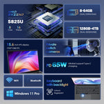 GXMO G156 แล็ปท็อป 15.6 นิ้ว, 16GB+512GB, Windows 11 AMD Ryzen 7 5825U Octa Core, รองรับสแกนลายนิ้วมือปลดล็อก, ปลั๊ก US, 32GB+1TB