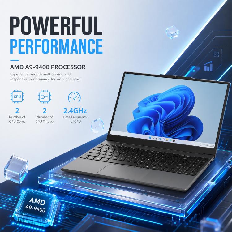 E140C 14 inch Lightweight Laptop, 8GB+256GB, Windows 11 AMD A9-9400 Dual Core, US Plug, AMD A9-9400