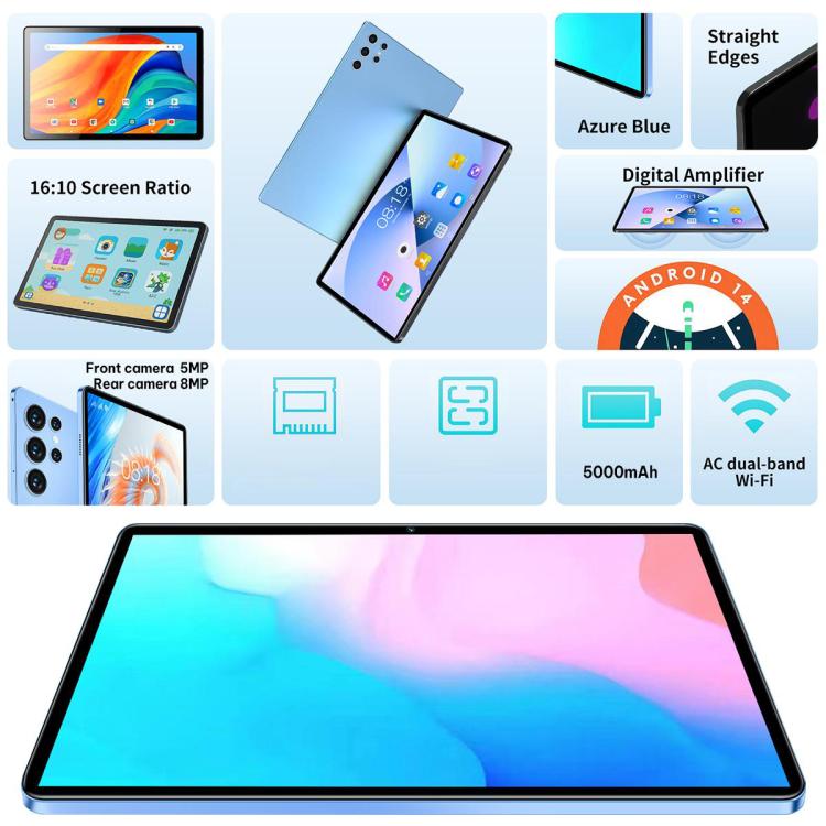 แท็บเล็ตพีซี BDF H39 ขนาด 10.1 นิ้ว 4G LTE, 4GB+64GB, Android 10 MTK6750 Octa Core, รองรับซิมคู่, ปลั๊ก UK, 6GB+128GB, ปลั๊ก UK