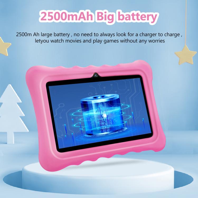 แท็บเล็ตพีซีสำหรับเด็ก BDF T7 ขนาด 7 นิ้ว WiFi พร้อมเคสซิลิโคน, 2GB+32GB, Android 8.1 MTK6735 Quad Core CPU, ปลั๊ก US, 4GB+64GB