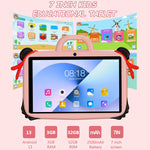 แท็บเล็ตสำหรับเด็ก BDF ขนาด 7 นิ้ว WiFi พร้อมเคสซิลิโคนรูปเนจา, 1GB+16GB, Android 8.1 MTK6735 Quad Core CPU, ปลั๊กสหรัฐอเมริกา, 3GB+32GB