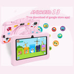 แท็บเล็ตสำหรับเด็ก BDF ขนาด 7 นิ้ว WiFi พร้อมเคสซิลิโคนรูปนักบินอวกาศแบบพกพา, 1GB+16GB, Android 8.1 MTK6735 Quad Core CPU, ปลั๊กสหรัฐอเมริกา, 3GB+32GB