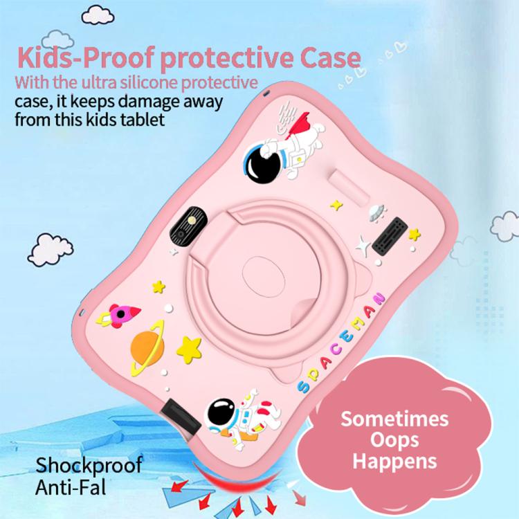 แท็บเล็ตสำหรับเด็ก BDF ขนาด 7 นิ้ว WiFi พร้อมเคสซิลิโคนรูปนักบินอวกาศ, 2GB+32GB, Android 8.1 MTK6735 Quad Core CPU, ปลั๊กสหรัฐอเมริกา, 4GB+64GB