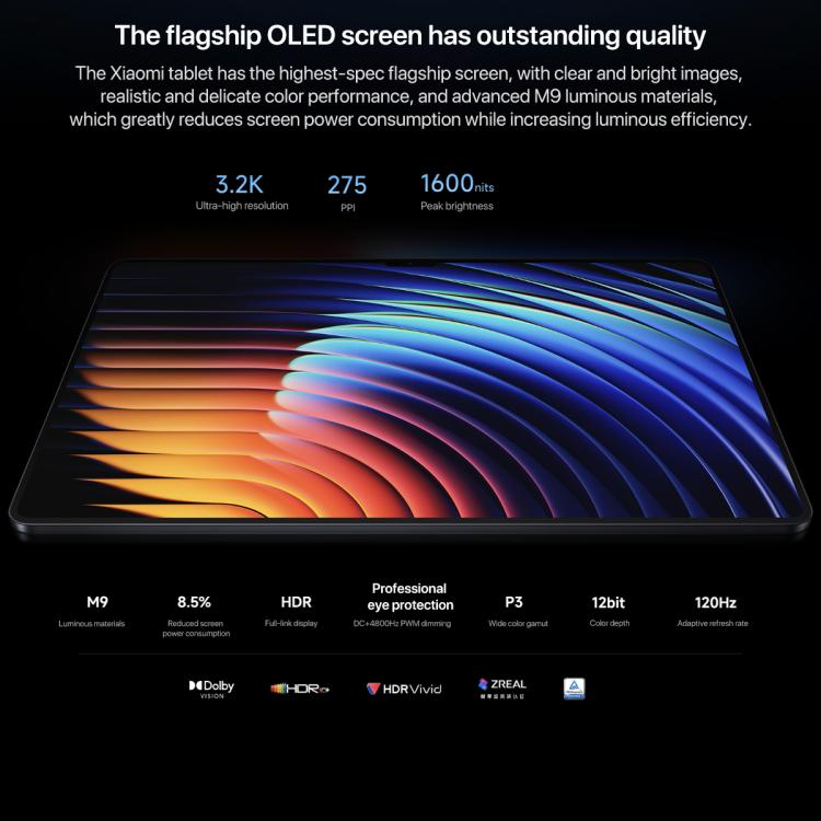 Xiaomi Pad 7 Ultra 14 นิ้ว, 12GB+512GB, HyperOS 2, XRING O1 ซีพียู Deca Core 3nm, 12GB+512GB