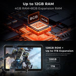 HOTWAV Tab R8 แท็บเล็ตกันน้ำกันฝุ่น IP68/IP69K, 4GB+128GB, 10.1 นิ้ว Android 14 Unisoc T606 Octa Core เครือข่าย 4G, รุ่นทั่วโลกพร้อม Google Play, ปลั๊ก EU, Tab R8