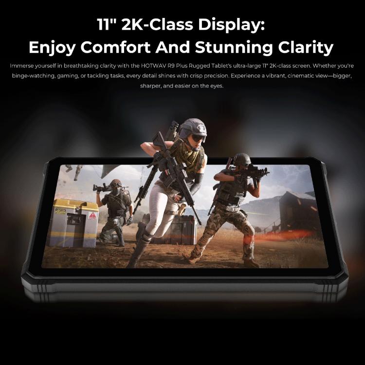 แท็บเล็ตกันกระแทก HOTWAV Tab R9 Plus IP68/IP69K, 8GB+512GB, 11 นิ้ว Android 14 Unisoc T7280 Octa Core 4G, เวอร์ชันทั่วโลกพร้อม Google Play, ปลั๊ก EU, Tab R9 Plus