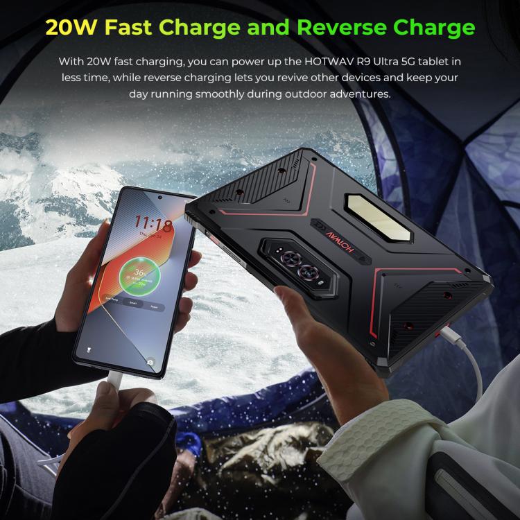 แท็บเล็ตกันกระแทก HOTWAV Tab R9 Ultra IP68/IP69K, 8GB+512GB, 11 นิ้ว Android 15 Unisoc T8200 Octa Core 5G, เวอร์ชันทั่วโลกพร้อม Google Play, ปลั๊ก EU, Tab R9 Ultra
