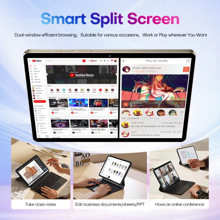 ชุดแท็บเล็ต Pad 9 Pro ขนาด 10.1 นิ้ว 4G LTE, 4GB+32GB, Android 10 MT6755 Octa Core พร้อมคีย์บอร์ด / เมาส์ / เคสหนัง ปลั๊ก UK ปลั๊ก UK