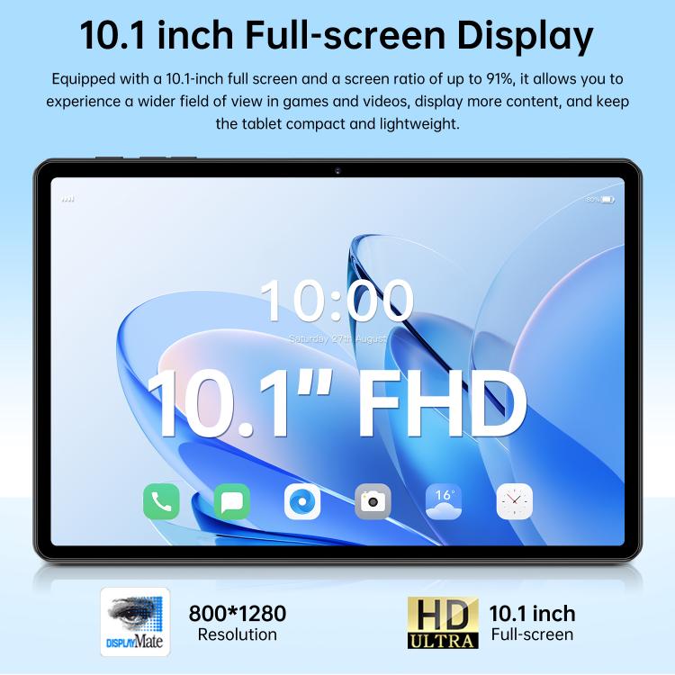 แท็บเล็ต Pro 13 10.1 นิ้ว 4G LTE, 4GB+32GB, Android 10 MTK6755 Octa Core, ปลั๊ก EU, ปลั๊ก EU
