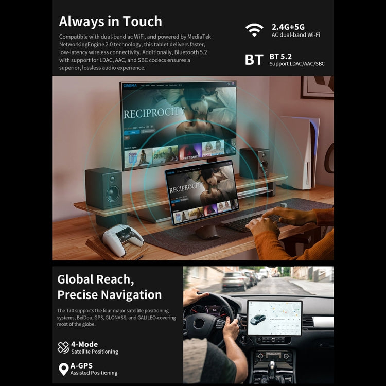 Teclast T70 แท็บเล็ต 4G LTE, 8GB+256GB, 14 นิ้ว Android 14 MediaTek Helio G99 Octa Core, รองรับซิมคู่, T70