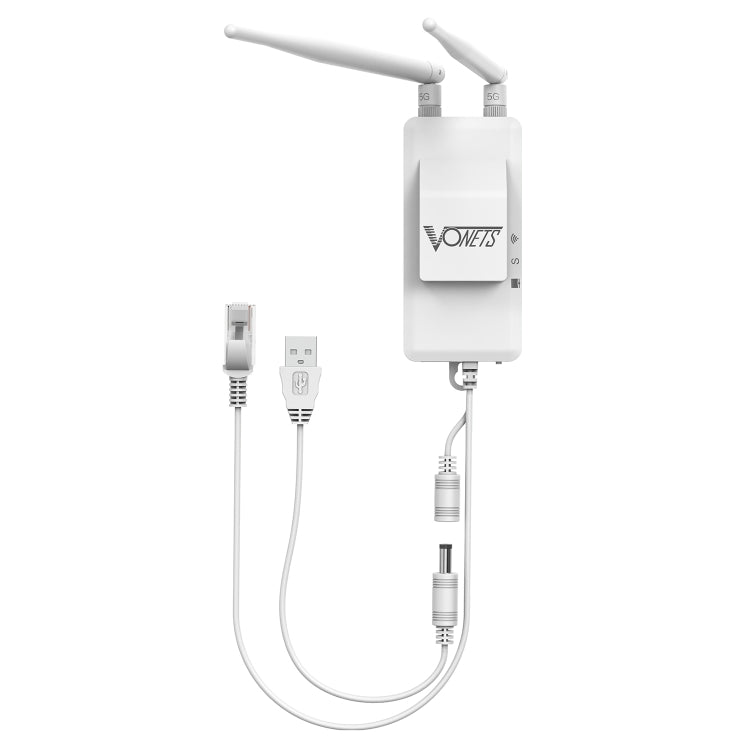 สะพานไร้สายมินิ VONETS VAP11S-5G รีพีตเตอร์ WiFi 900Mbps พร้อมเสาอากาศ 2 ต้นและพัดลม
