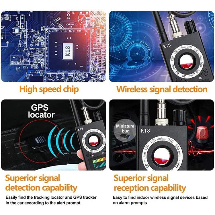 K18 เครื่องตรวจจับ GPS ไร้สาย ป้องกันการถ่ายภาพลับ, K18