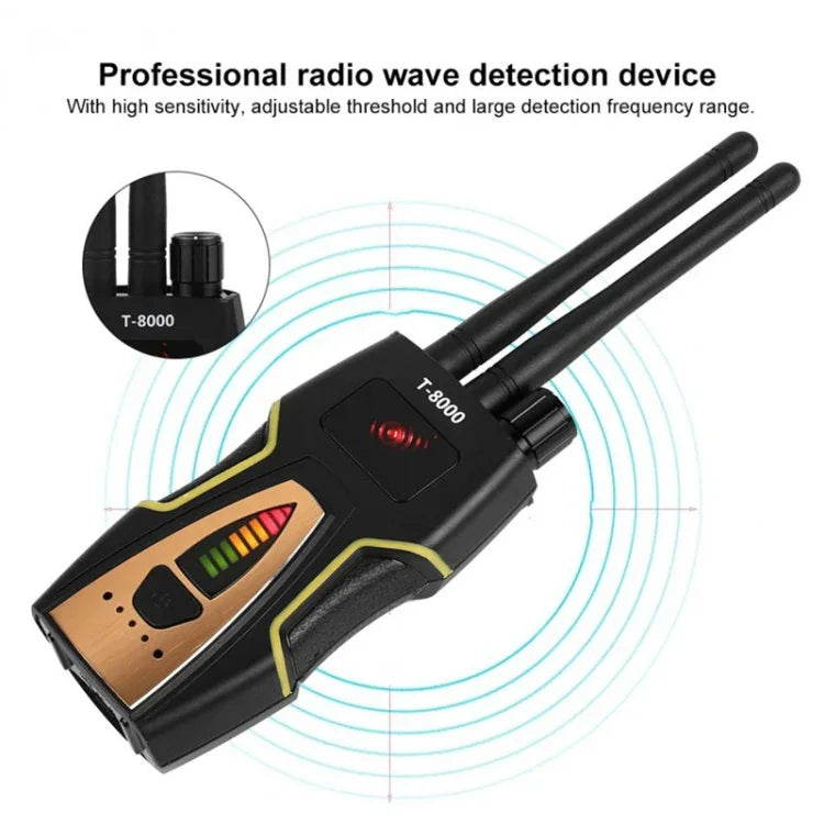T-8000 เครื่องตรวจจับสัญญาณ RF เครื่องค้นหาเสียง GSM เครื่องสแกน GPS, T-8000 สีเงิน